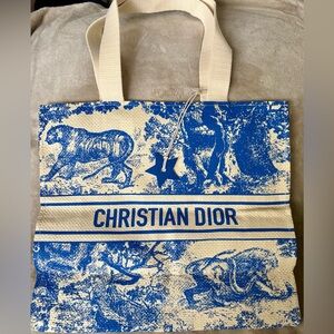Christian Dior Blue and Cream Tote Bag, NWT!